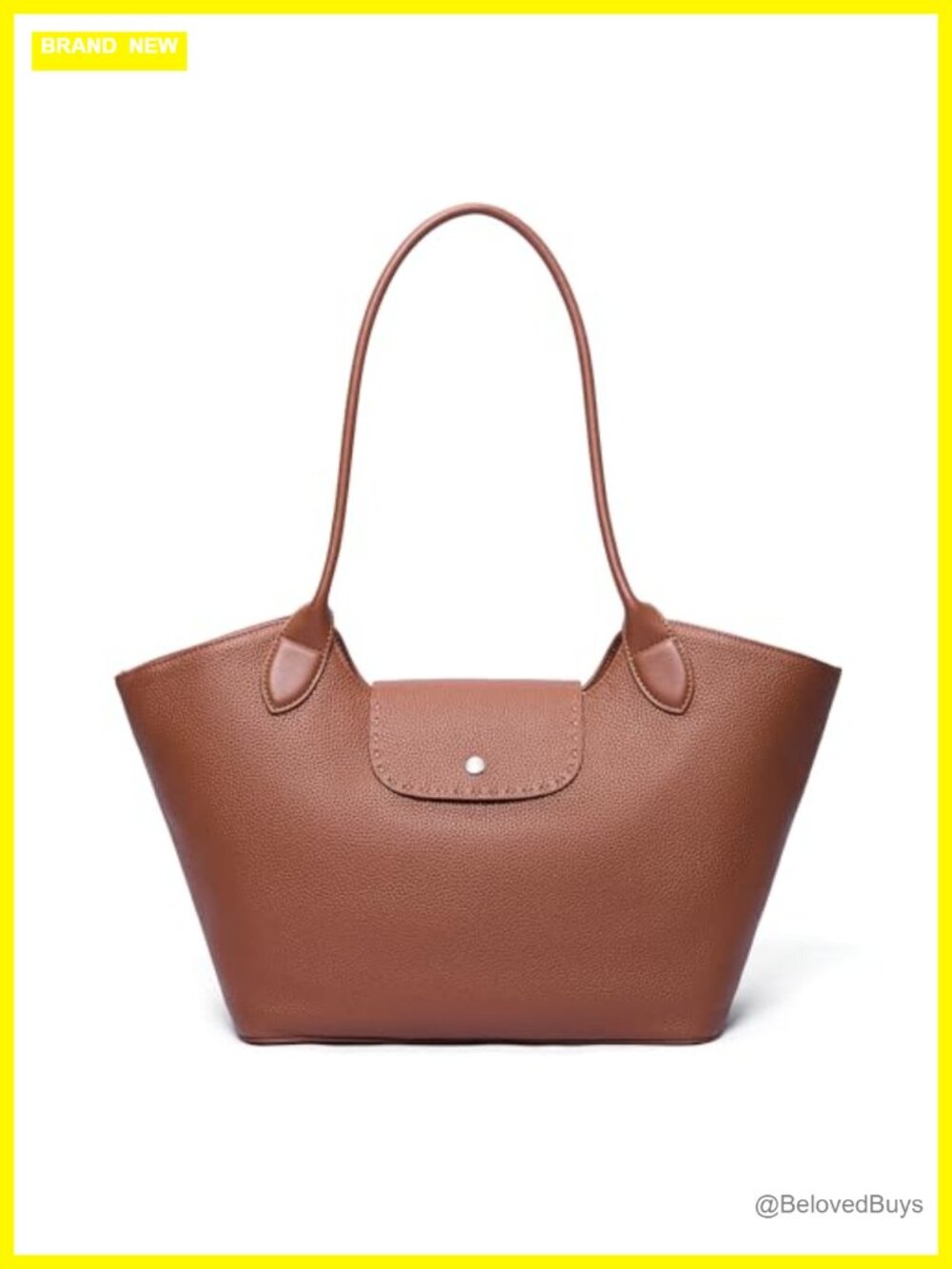 Genuine Leather Tote Bag for Women Minimalist Roomy Shoulder Purse